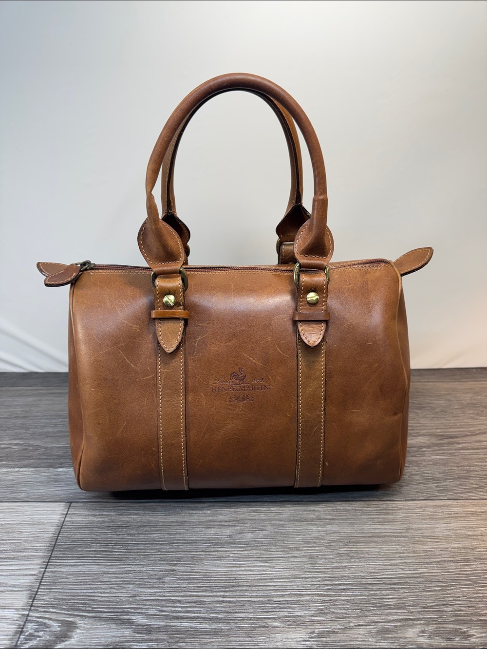 Classic Brown Italian Leather Barrel Satchel — Timeless Carryall